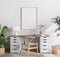 mock up frame in bright farmhouse interior background, wooden office