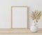 Mock up frame close up in home interior background ,Boho style