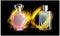 Mock up illustration of couple perfume on abstract background