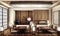 Mock up interior design,Japanese living room family very luxury.3D rendering