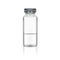 Mock up medical glass bottle with rubber gray cap.