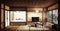 Mock up - Multi room interior Japanese style. 3D rendering