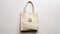 Mock-up of one empty reusable rectangular canvas bag. Eco-friendly shopping bag made of natural material on light background.