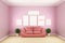 Mock up Pink room -Beautiful room, Empty room , Modern bright interior. 3D rendering