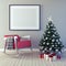 Mock up poster,Christmas decoration, new year, 3d render