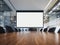 Mock up projector screen Presentation interior Office meeting room Business