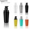 Mock up Realistic Pump Bottle Cosmetic Set Template with black, Silver, Red, Blue and Yellow Colour on White Background