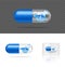 Mock up Realistic Transparent Pill Vitamin Zinc Medicine Capsule Panel on White Background Vector Illustration. Tablets Medical