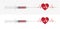 Mock up Realistic Transparent Syringe and Cardiogram Red Heart Beat Line. Blood Chart Display Emergency Vector on White Background