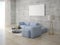 Mock up stylish lounge with gray corner sofa.
