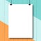 Mock-up vertical poster White A4 paper sheet Modern minimal design