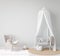 Mock Up wall In farmhouse design in baby room, nursery mockup, Scandinavian Style