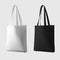 Mock up of white, black totebag 3d rendering, ecobag with shopping handle, isolated on background. Set