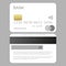 Mock up white blank credit card vector