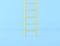 Mock up of yellow ladder in blue wall,minimal, Concept idea of successful by using stair for climb up, 3D rendering