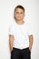 Mock up of young kid on the white background