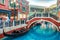 The mock Venetian canal in the Venetian Macau Resort Hotel. Interior view. Macao, China