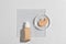 Mockup of beauty fashion cosmetic makeup bottle serum dropper product with skincare healthcare concept