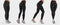 Mockup of black leggings on a slim girl, womenâ€™s sportswear, isolated on background