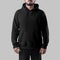 Mockup of a black oversized hoodie on a bearded man, for design, branding, advertising, front view