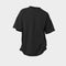 Mockup of a black oversized t-shirt 3D rendering, with a round neck, universal clothing