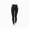 Mockup of black women`s leggings with beautiful legs, sportswear 3D rendering, isolated on background, back view