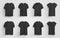 Mockup of black womens and mens t-shirts, blank clothes, for design and pattern presentation