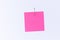 Mockup of a Blank Pink Memo Paper with Copy Space Hanging on a Fishing Hook