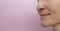 Mockup Closeup Nasal Strip on Female Nose on Pink Background. Stop Drug-Free Snoring