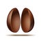 Mockup of Easter chocolate egg bisected to halves.