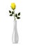 Mockup of elegant vase with yellow color rose.