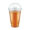 Mockup Filled Disposable Plastic Cup With Lid. Coffee, Java, Tea, Cappuccino, Chocolate, Cola Fresh Drink Juice