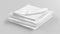 Mockup of a folded white handkerchief. Blank cotton or silk textile napkin or kitchen towel. Realistic modern set of