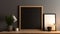 Mockup frame on cabinet in living room