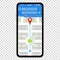Mockup with gps navigation phone. map mobile