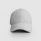 Mockup of gray heather cap isolated on white background, trendy panama with visor