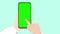 mockup hand phone power handphone click screen animation green screen illustration