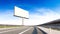 Mockup image of 3d rendering billboard beside highway