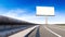 Mockup image of 3d rendering billboard beside highway