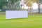 Mockup image of Blank billboard white screen posters billboard for advertising Sponsor in Golf course activity