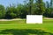 Mockup image of Blank billboard white screen posters billboard for advertising Sponsor in Golf course activity