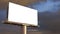Mockup Large billboard or poster displayed on the outdoor against the blue sky background. 3D rendering. Cilpping path