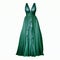 Mockup Long Green Evening Dress Generative Ai