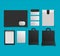 Mockup notebook file envelopes and bags vector design