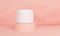 Mockup packaging cream for skin on a pink platform. 3d rendering