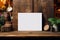 Mockup perfection white blank paper showcased on a wooden table