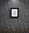 Mockup picture frame on stone wall and marble floor