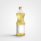 Mockup of a plastic bottle with sunflower, olive oil, with a label for design presentation, organic food for cooking