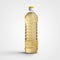 Mockup of a plastic bottle with sunflower or olive oil, volume 1000 ml, healthy nutrition with ecological products