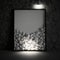 Mockup poster photo frame, cluster of pebbles glistening in the moonlight AI Generaion